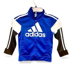 adidas Kids Track Jacket in Blue, White, and Black